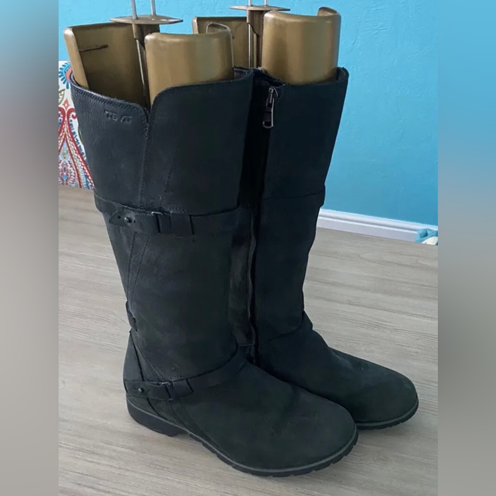 Teva De La Vina Tall Black Moto Boot